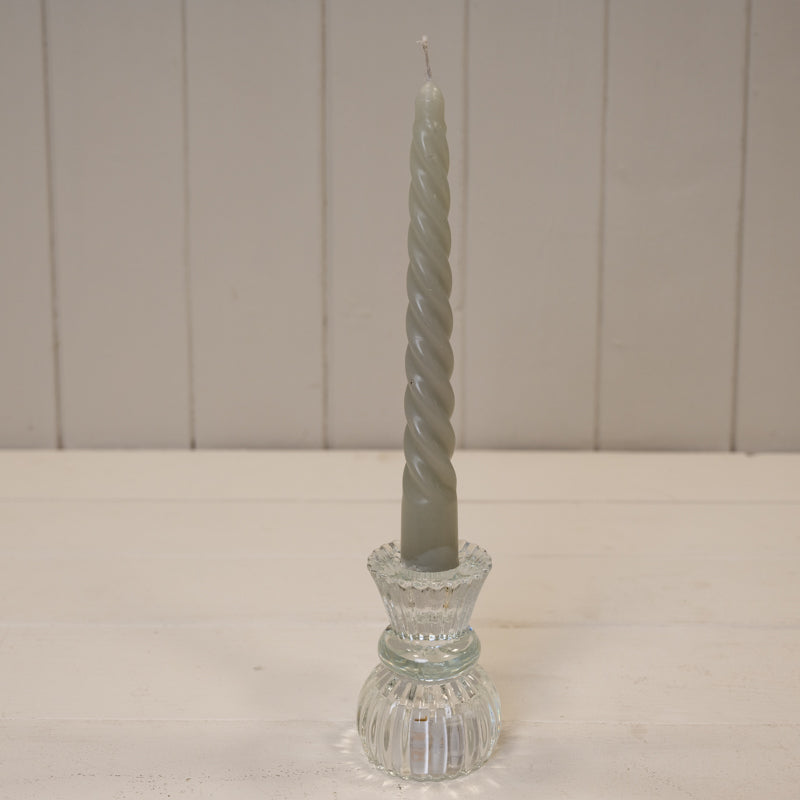 Clear Glass Duo Candle Holder