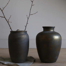 Load image into Gallery viewer, Antique Bronze Vase - wide neck
