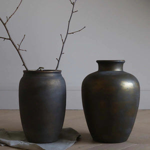 Antique Bronze Vase - wide neck
