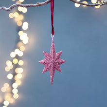 Load image into Gallery viewer, Pink Glitter Star Decoration - Large
