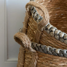 Load image into Gallery viewer, Straw Basket with Grey Braid - Large
