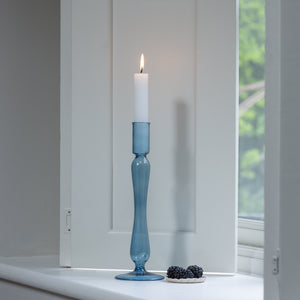 Blue Glass Candlestick - Tall