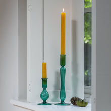 Load image into Gallery viewer, Green Glass Candlestick - Tall
