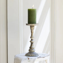 Load image into Gallery viewer, Gold Distressed Pillar Candle Holder - Large
