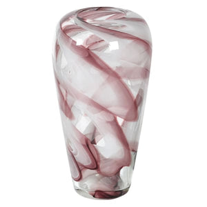 Pink Marble Effect Glass Vase