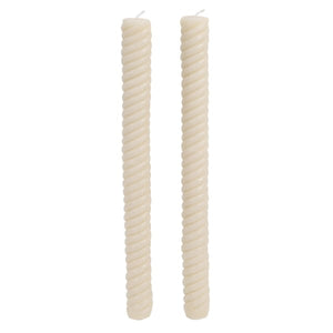 Ivory Spiral Dinner Candles (pair)