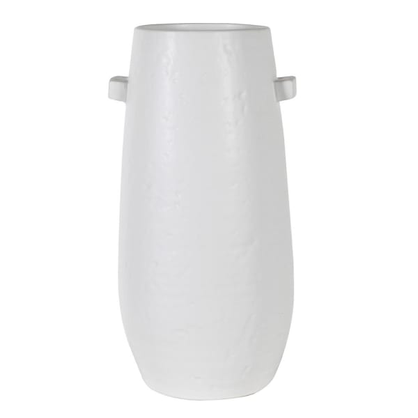 Tall White Vase with Small Handles