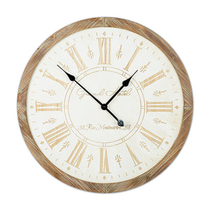Wooden Clock with Carved Face