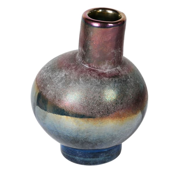 Bulbous Purple Metallic Vase