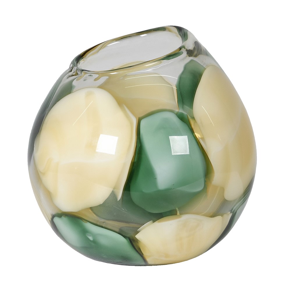 Lemon and Green Glass Vase