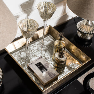 Square Tray with Decorative Pattern