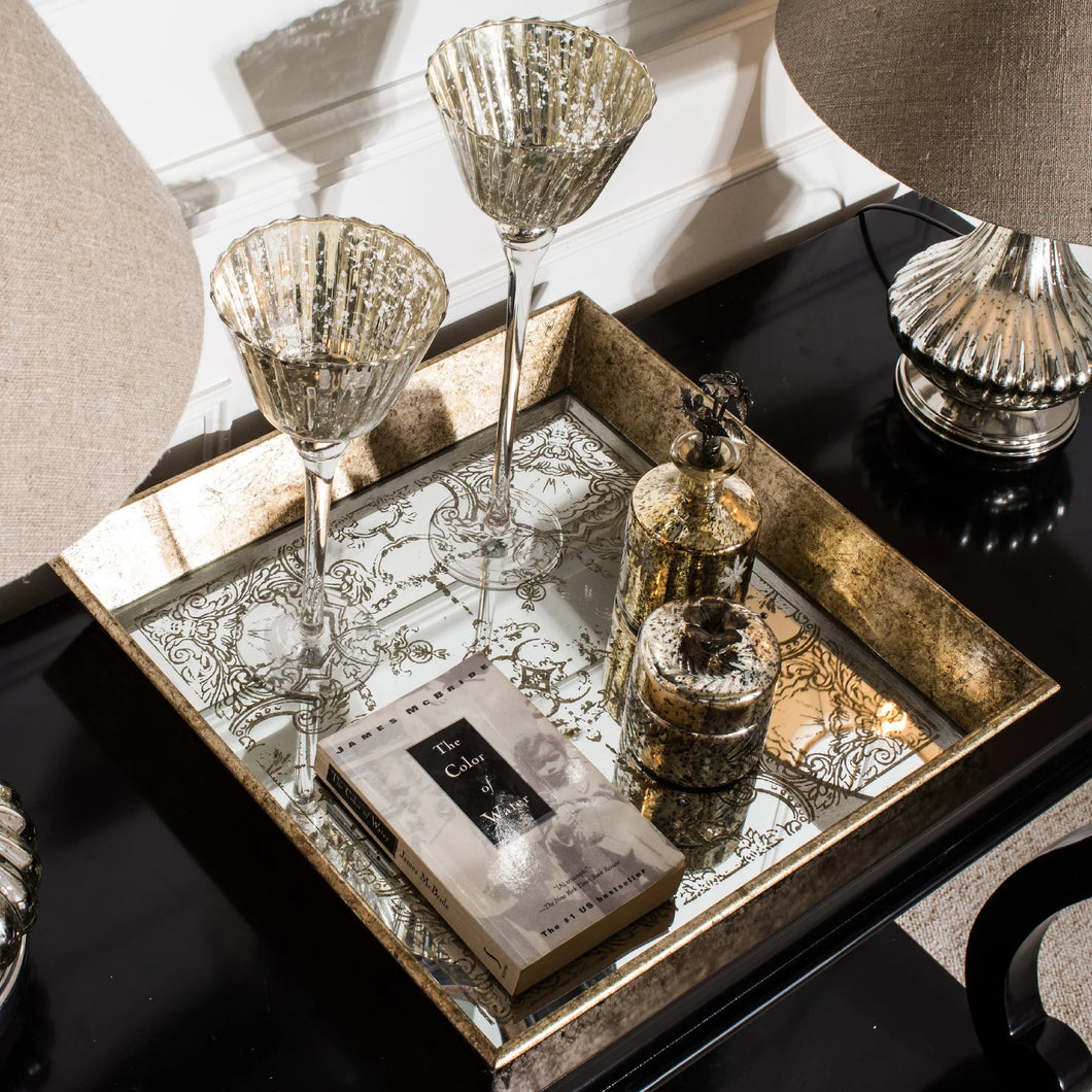 Square Tray with Decorative Pattern