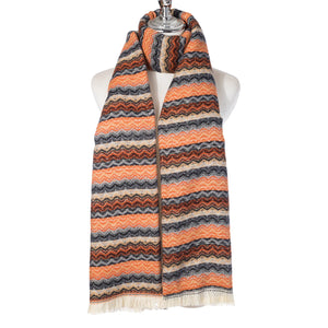 Burnt Orange Zigzag Scarf