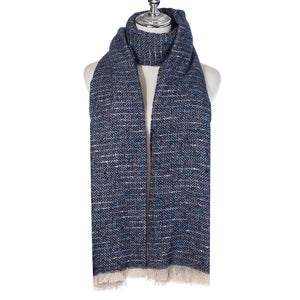 Navy Multi Herringbone Scarf