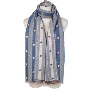 Blue Hearts Scarf