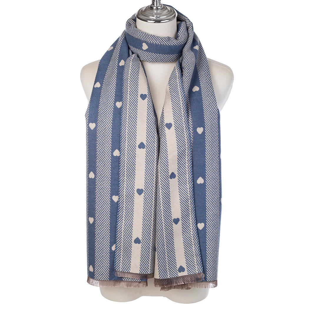 Blue Hearts Scarf