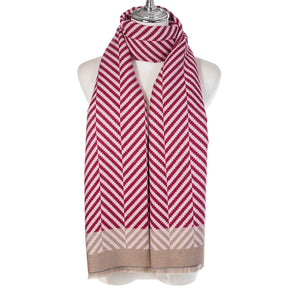 Cherry and Pink Zigzag Scarf