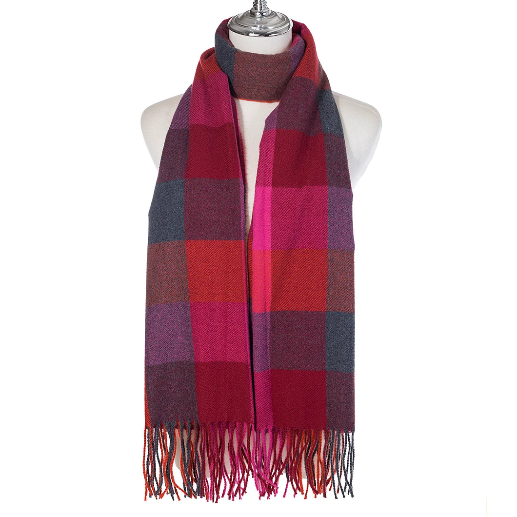 Red and Purple Checked Scarf