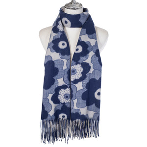 Blue Floral Scarf