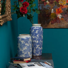 Load image into Gallery viewer, Blue &amp; White Leaf Vase - Large
