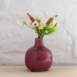 Berry Pink Ceramic Bud Vase