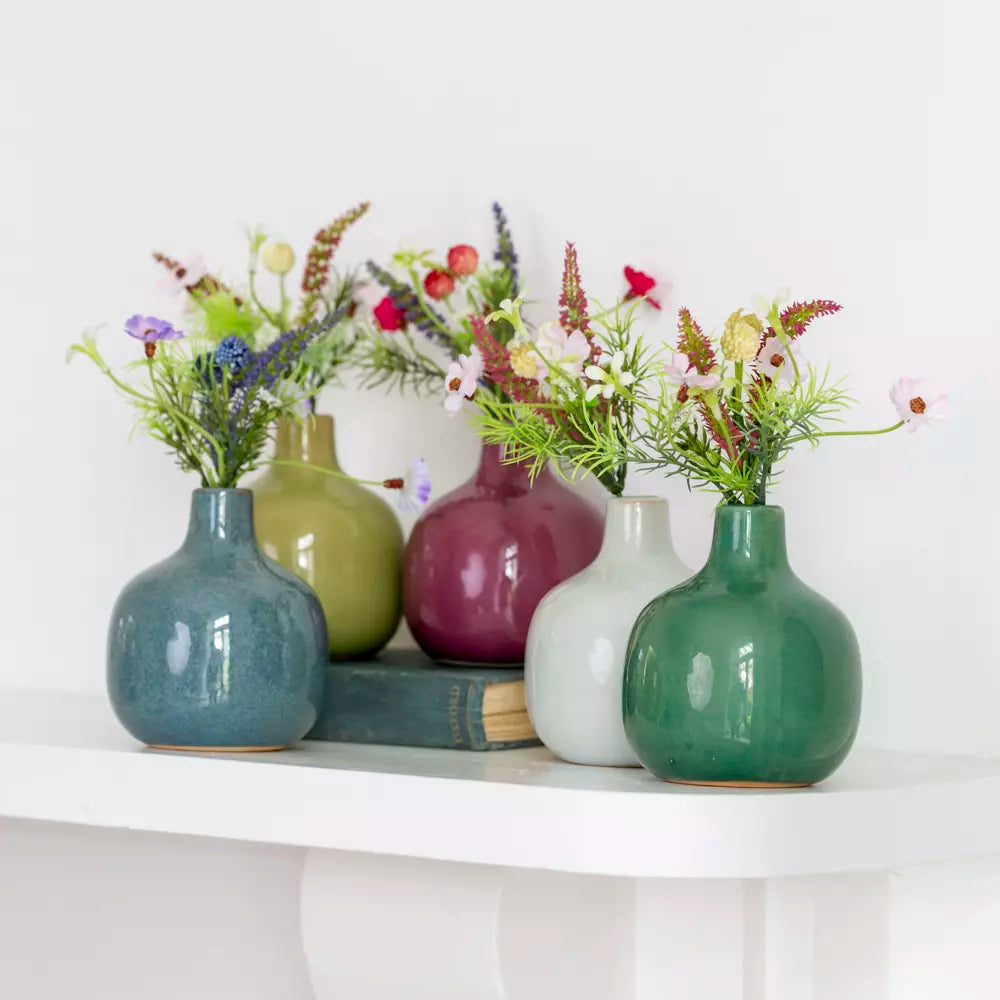 Cloud White Ceramic Bud Vase