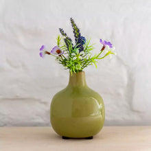 Load image into Gallery viewer, Olive Green Ceramic Bud Vase
