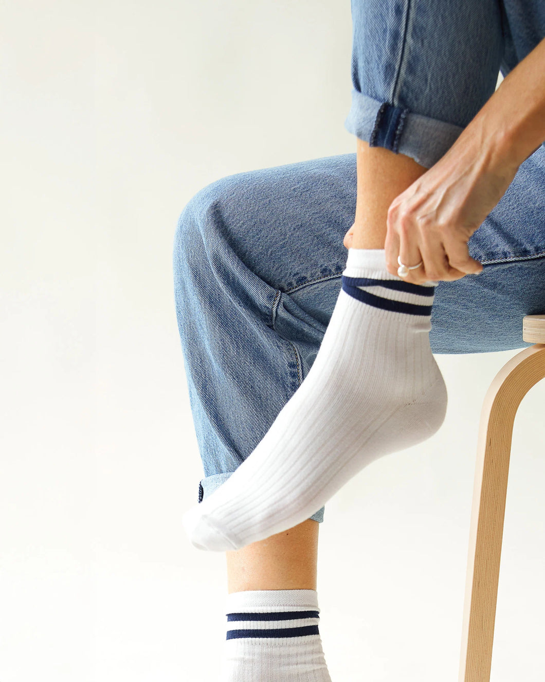 White Bamboo Ankle Socks