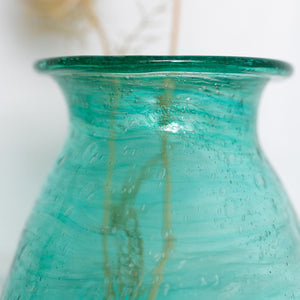 Teal Recycled Glass Bud Vase