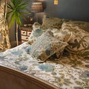 Load image into Gallery viewer, Constance Green/Blue Patchwork Bedspread - One Size
