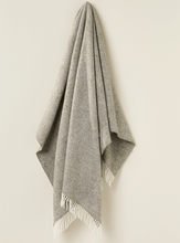 Load image into Gallery viewer, Grey Herringbone Wool Throw
