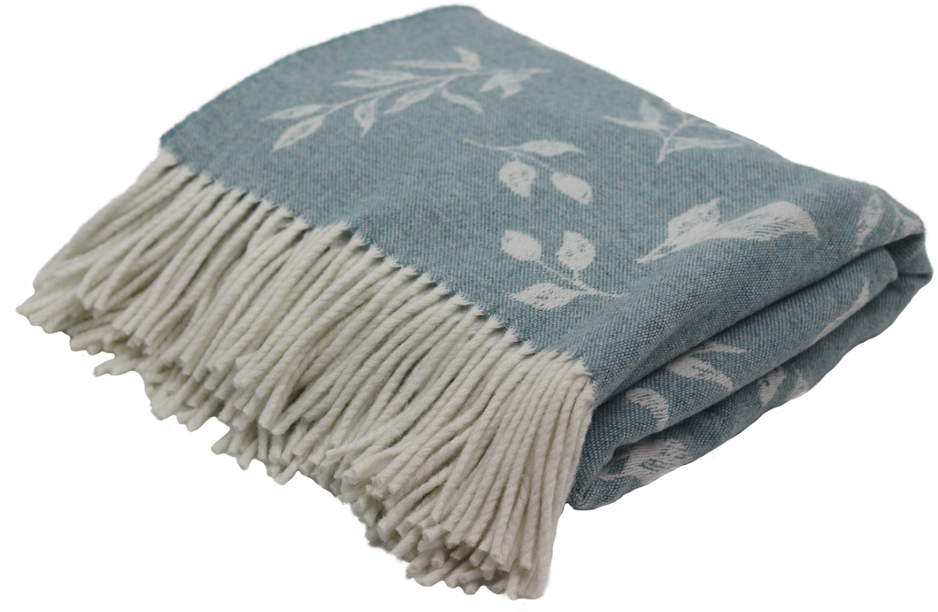 Aquamarine Leaf Throw