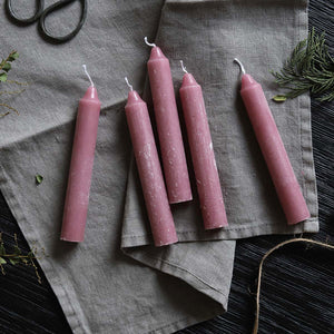 Set of 5 Dusky Pink Small Candles