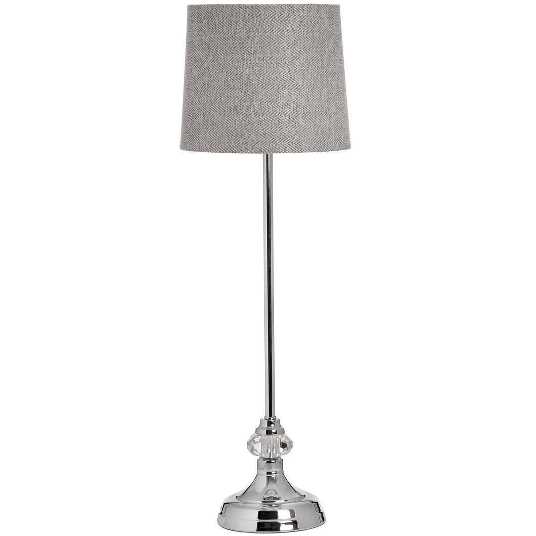 Gemma Chrome Table Lamp and Grey Shade