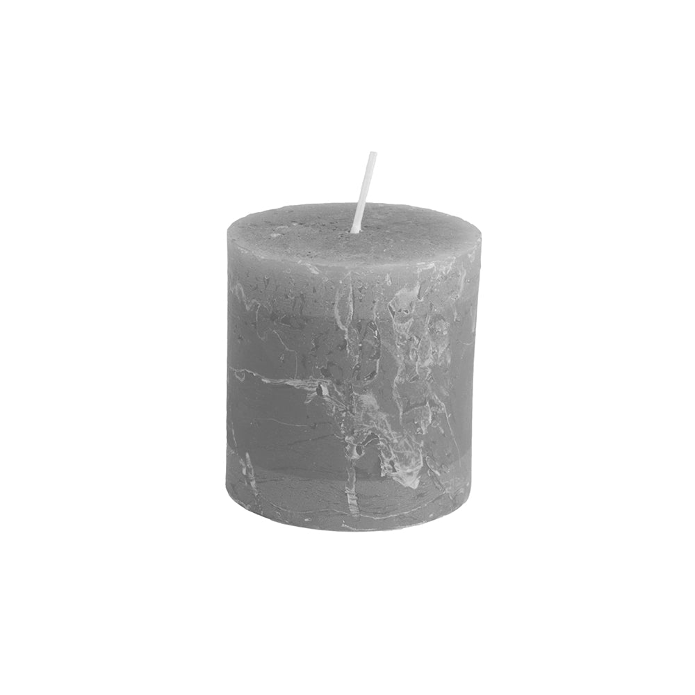 Rustic Pillar Candle - Light Grey (70 x 75mm)