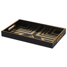 Load image into Gallery viewer, Art Deco Gold and Black Tray
