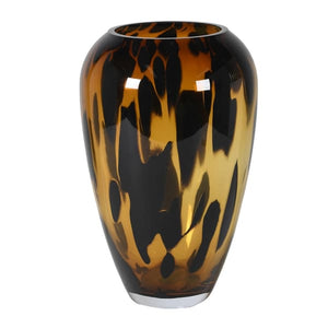 Leopard Print Glass Vase - Tall